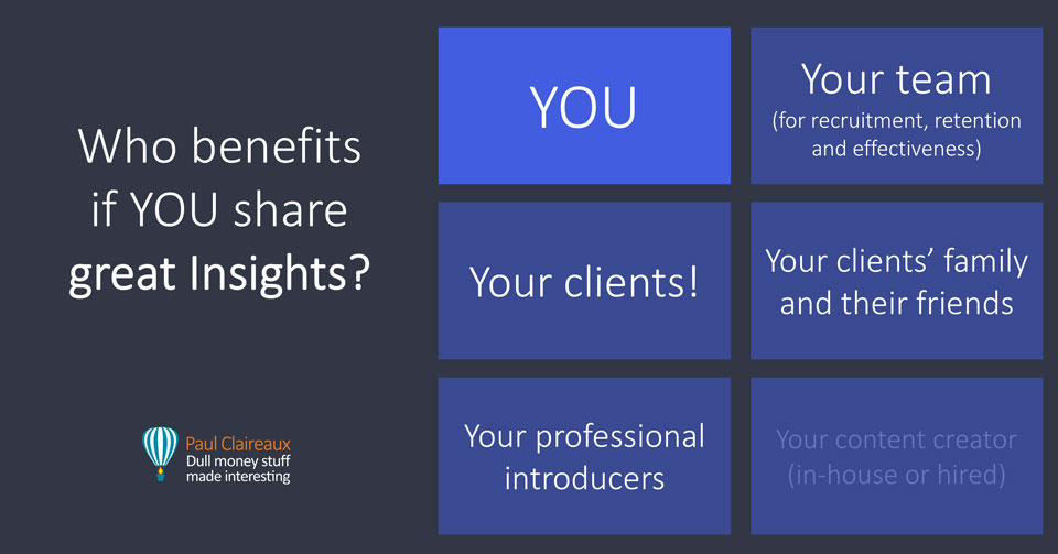 Who benefits if you share great content. Paul Claireaux