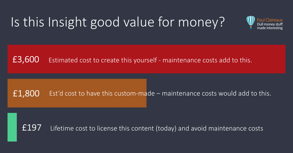 Cost Comparisons. Help Joe. Paul Claireaux