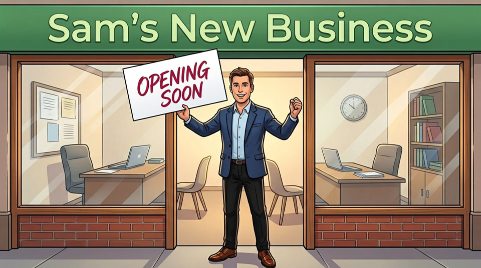 Sam's new business. Paul Claireaux